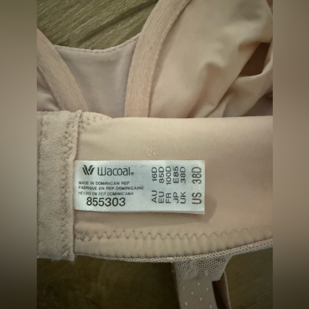 Wacoal Back NWOT Appeal Underwire Back Smoothing Bra Rose Dust Size 38D - Picture 7 of 7